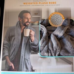 Therapeutic Weighted Plush Robe in Gray